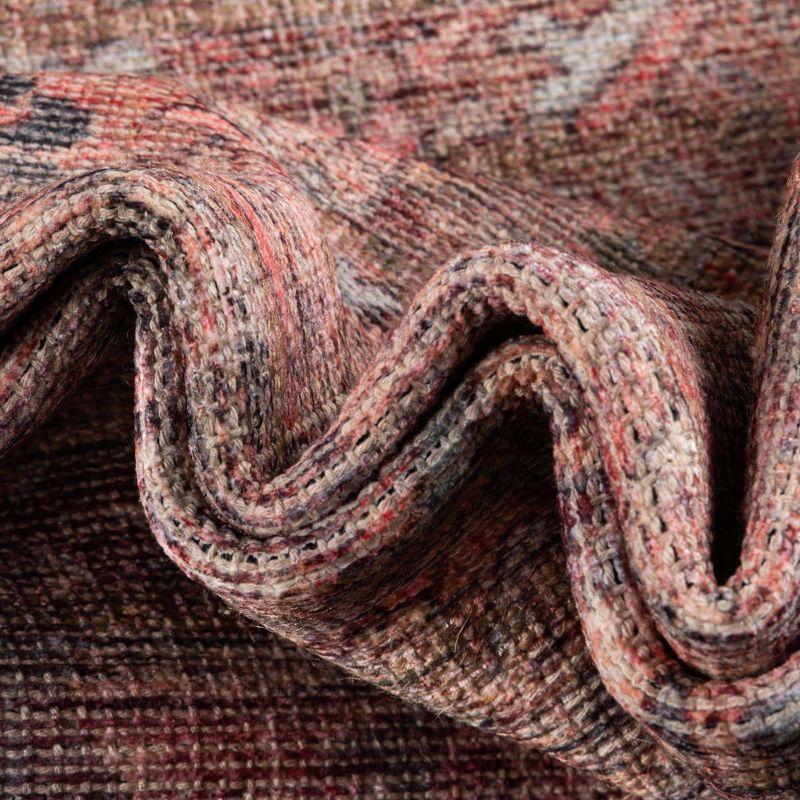 Unique Loom 5' 3 x 5' 3 Nostalgia Euphoria Machine Washable Rust Red and Brown Area Rug