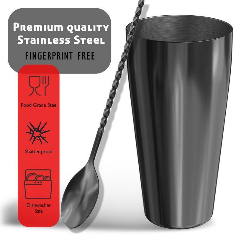 Joytable 8 Piece Stainless Steel Cocktail Shaker Bar Tool Set