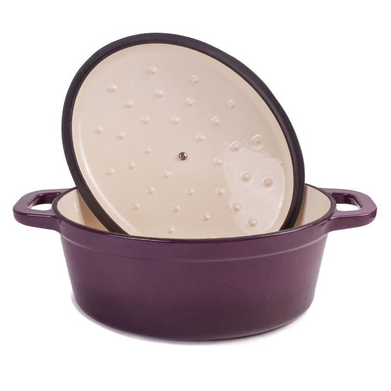 BergHOFF BergHOFF Neo 5Pc Cast Iron Set: 5Qt and 8Qt Covered Dutch Ovens and 10" Fry Pan