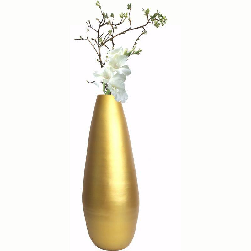 Uniquewise 31.5" Spun Bamboo Tall Floor Vase - Sleek Metallic Finish, Elegant Home Decoration, Modern Accent Piece, Living Room Decor, Handcrafted Art