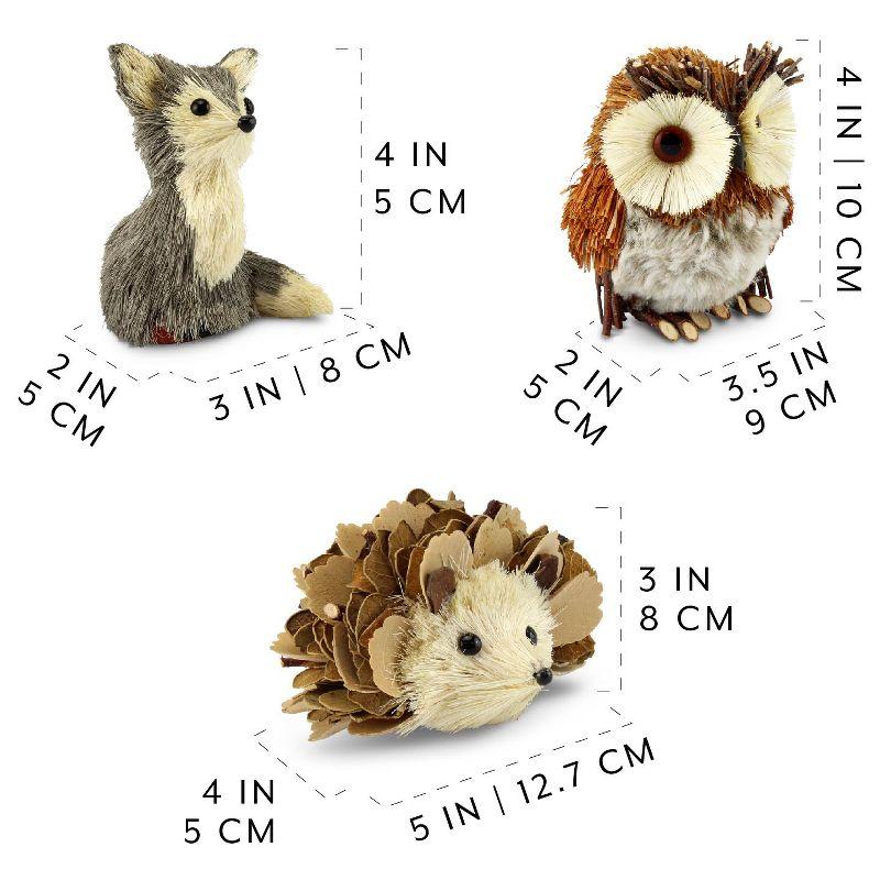 AuldHome Design Woodland Friends Figurines, 3pc Set; Forest Animals Decor for Fall, Christmas, Winter and Themed Decor or Parties