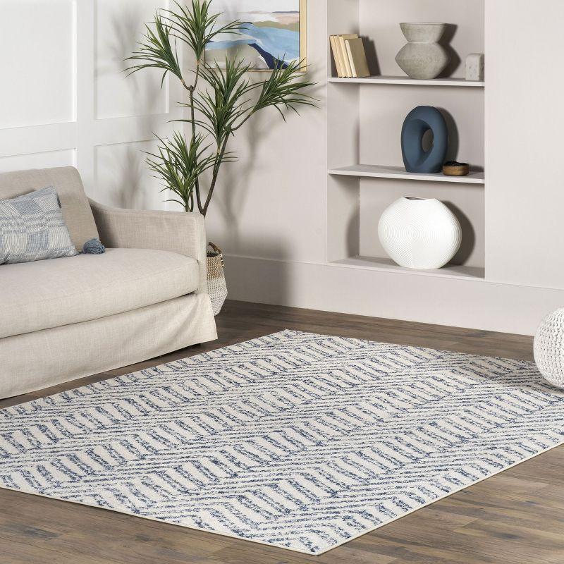 Nuloom Rosanne Chevron 8x10 Indoor Area Rug for Living Room Bedroom Dining Room Kitchen, Blue/Ivory
