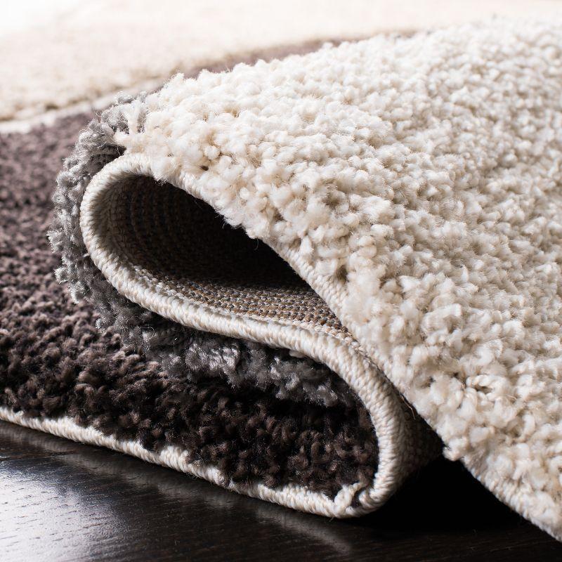 Florida Shag SG475 Power Loomed Indoor Runner Rug - Ivory/Grey - 2'3"x8' - Safavieh