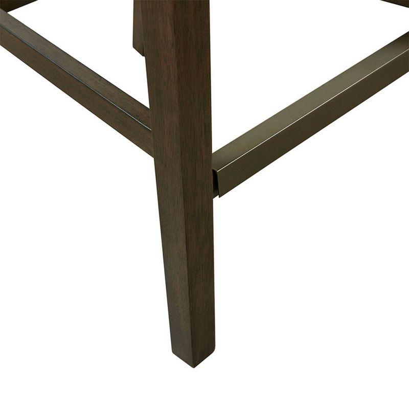 Saffron Tufted Back Counter Height Barstool Orange/Espresso - Madison Park: Upholstered, Solid Wood Legs