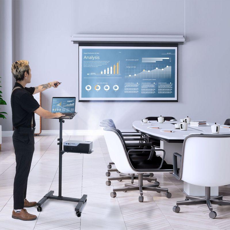 Mount-it Mount-It! Mobile Projector and Laptop Stand with 2 Shelves, Rolling Cart