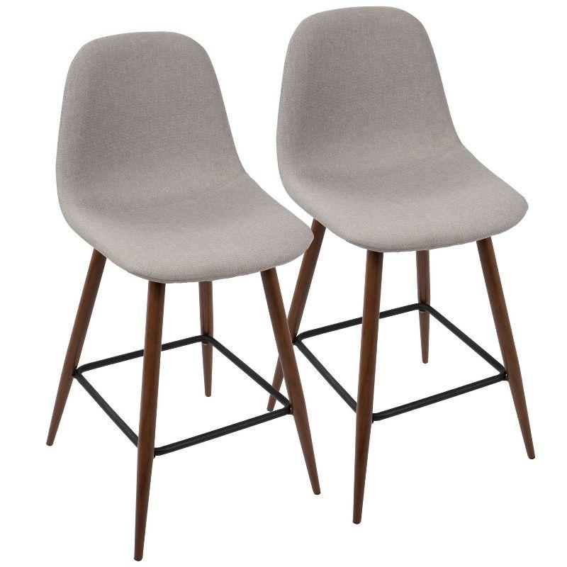 Set of 2 Pebble Mid-Century Modern Counter Height Barstools - LumiSource