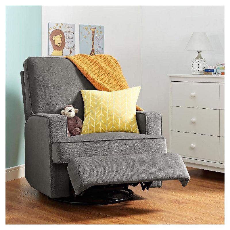 Luann Swivel Gliding Recliner Gray - Baby Relax