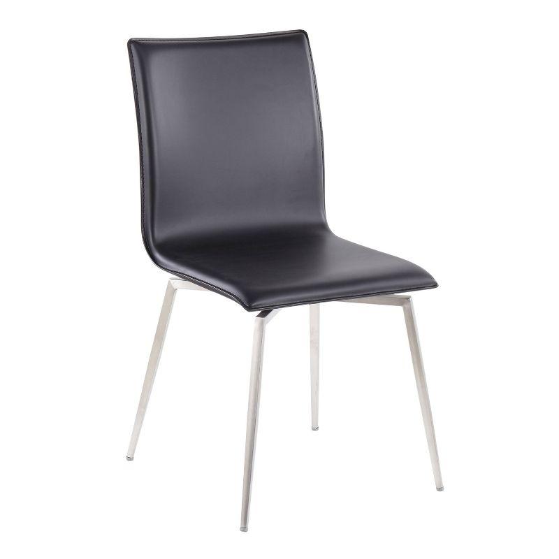 Set of 2 Mason Contemporary Dining Chairs: Swivel Base, Faux Leather, Steel - LumiSource