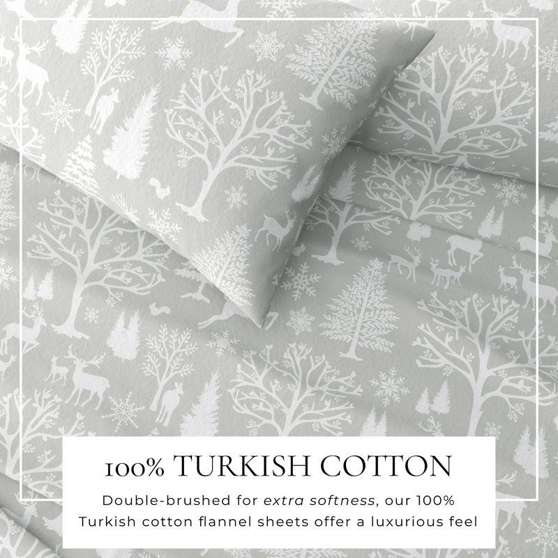 100% Turkish Cotton Holiday Printed Flannel Sheet Set