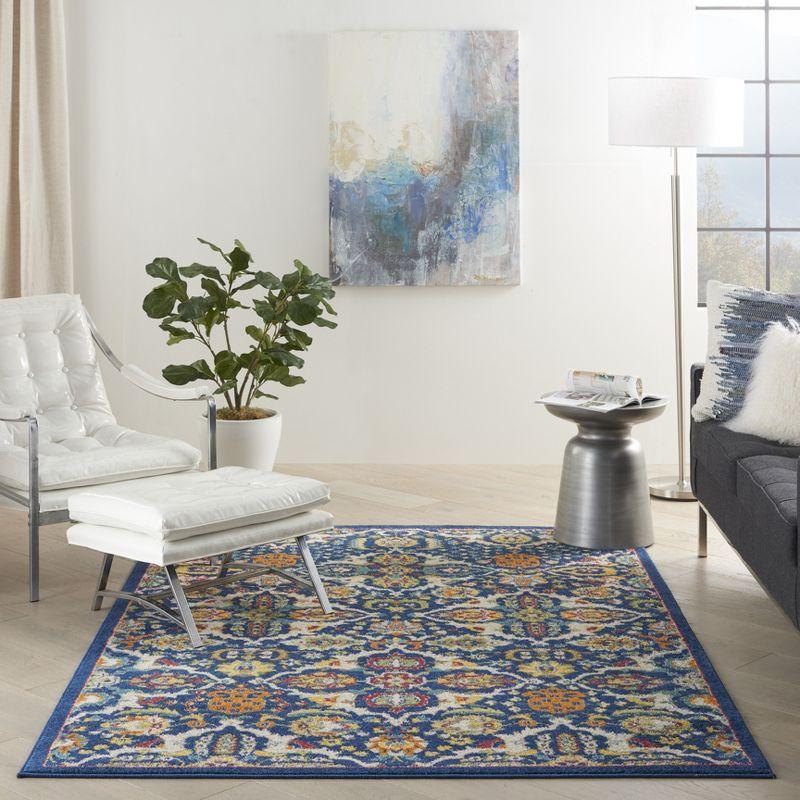 Nourison Allur Boho Indoor Area Rug Navy Multicolor 6' x 9'