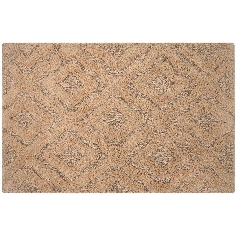 Knightsbridge Link Bath Rug Cotton Non Skid Back - 20x30", Natural
