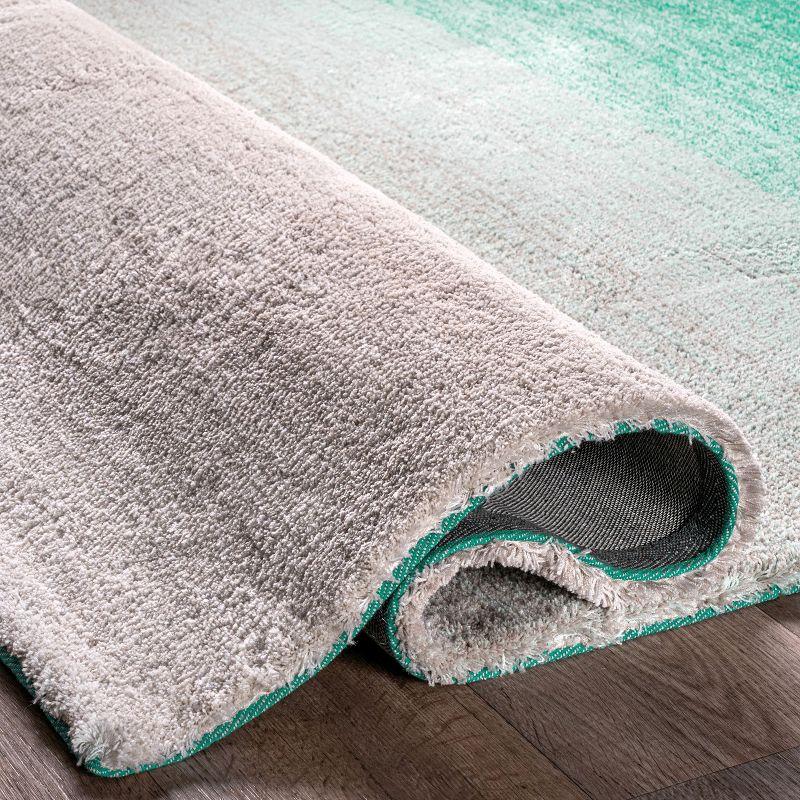 Nuloom Handmade Ombre Shag Shags Runner Indoor Area Rug - Turquoise 2' 6" x 8'