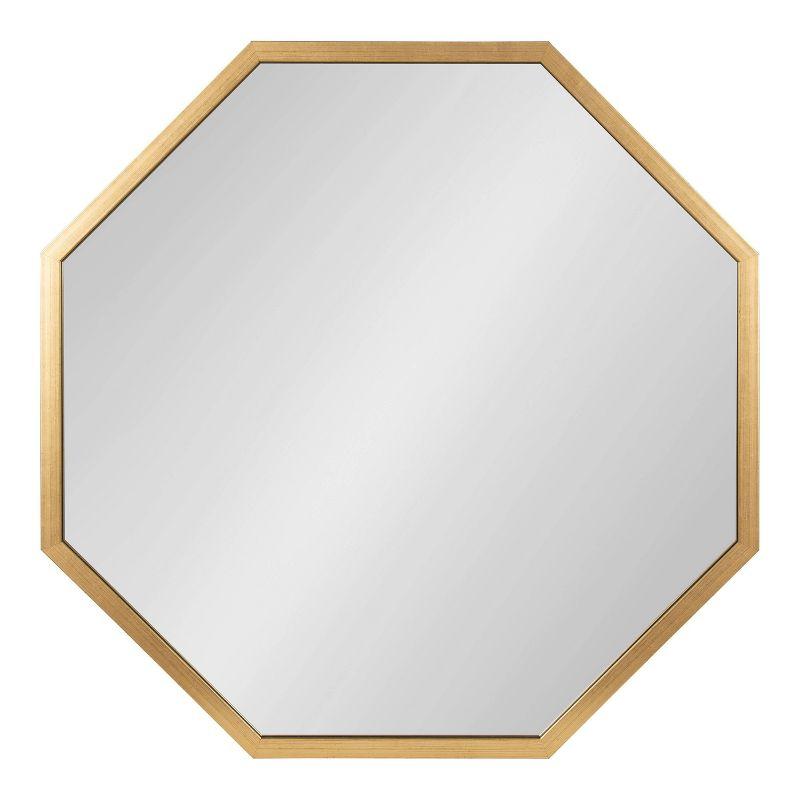 Gold Octagon Geometric Framed Wall Mirror, 28 x 28