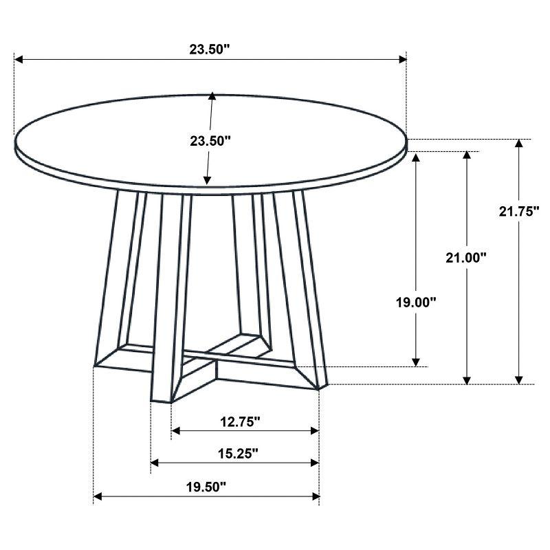 Skylark Round Black Faux Marble and Wood End Table