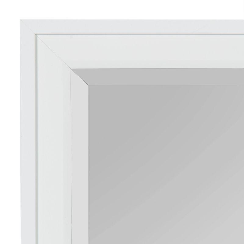 21.5" x 27.5" Bosc Rectangle Wall Mirror White - DesignOvation: Polystyrene Frame, No Assembly Required