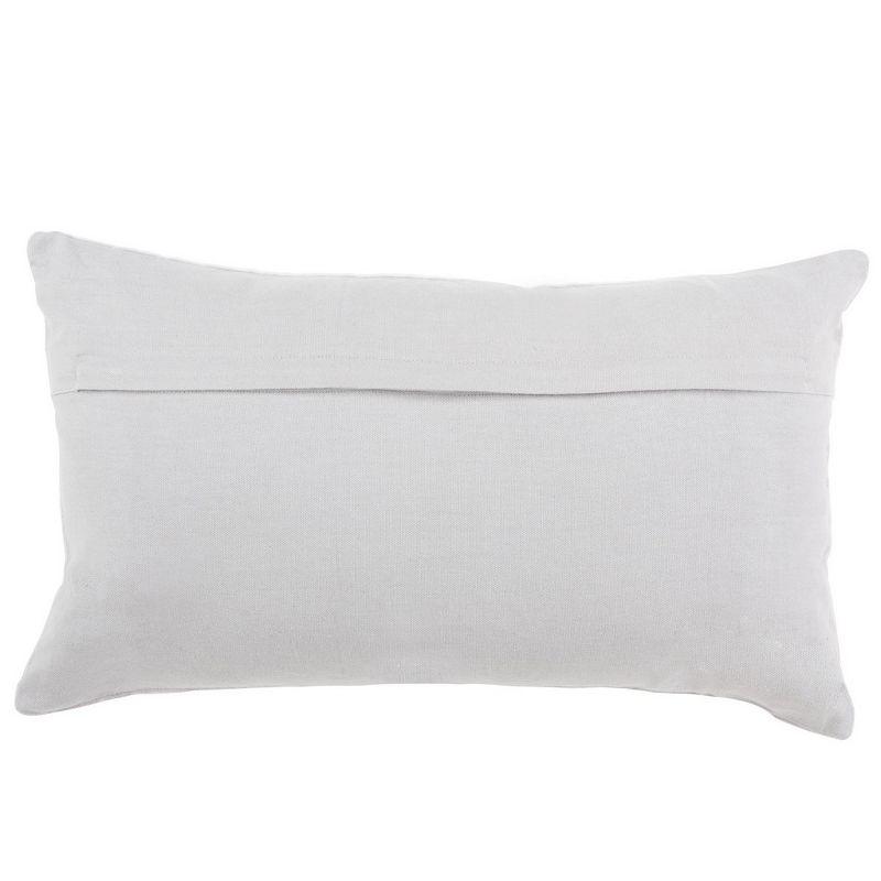 Gray Cotton Velvet Embroidered Rectangular Throw Pillow