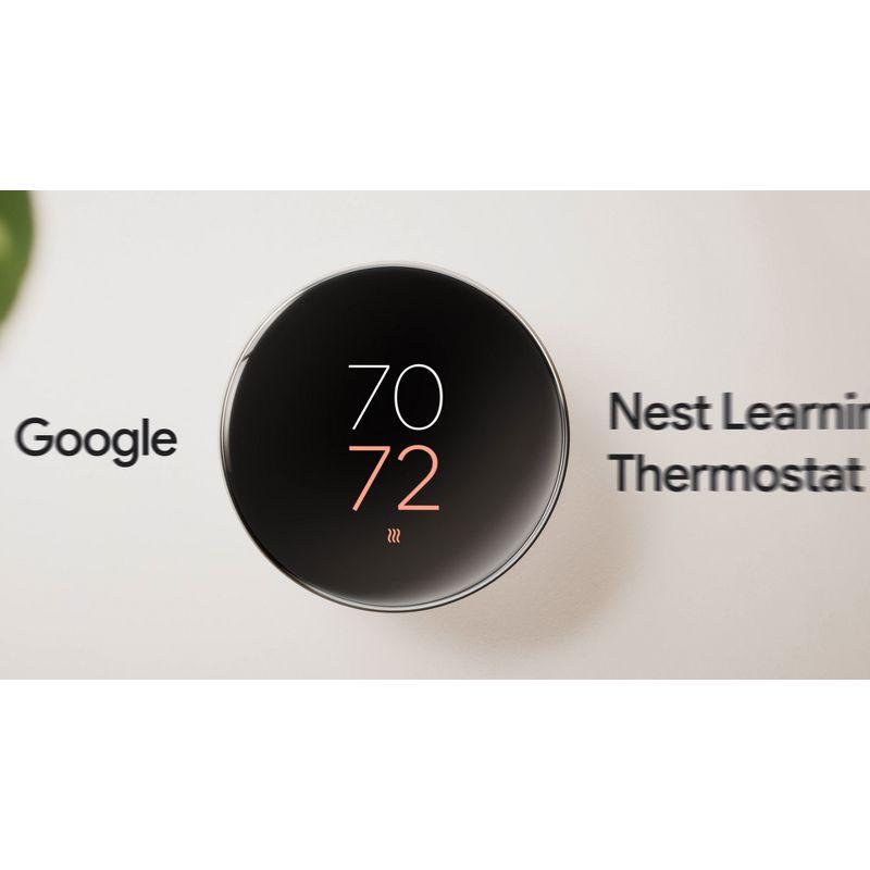 Google Nest Learning Thermostat (4th Gen) with Nest Temperature Sensor (2nd Gen) - Silver: Wi-Fi, Energy Star Certified