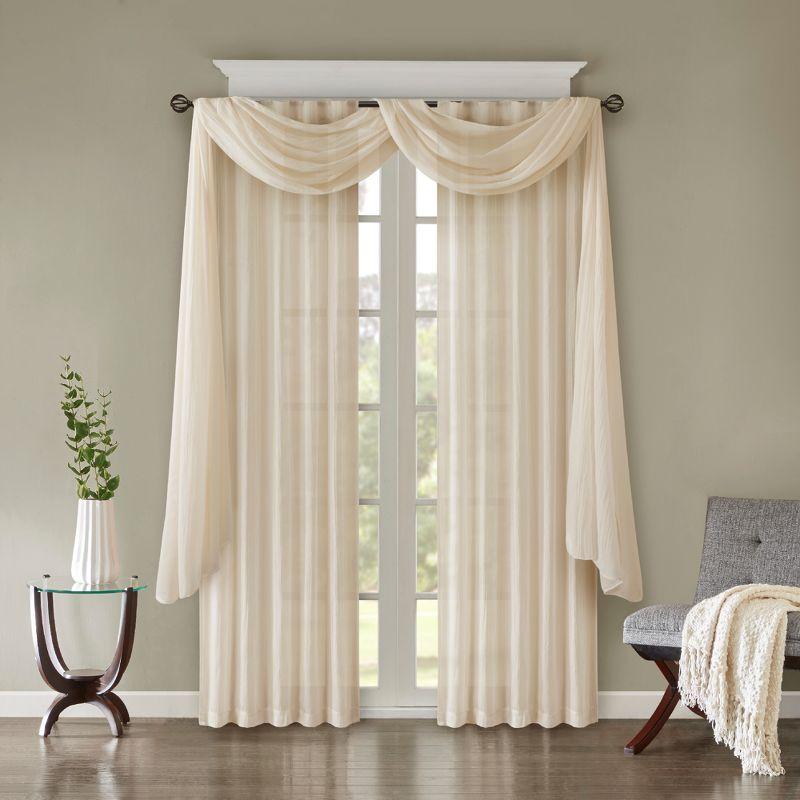 Madison Park Harper Solid Crushed Curtain Panel Pair (Set of 2)
