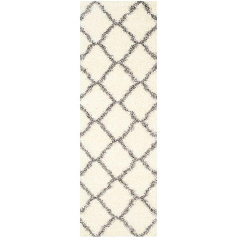 Montreal Shag SGM866 Power Loomed Runner Rug - Ivory/Grey - 2'3"x9' - Safavieh.