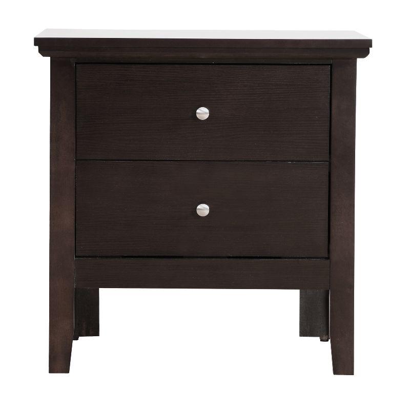 Passion Furniture Primo 2-Drawer Espresso Nightstand (24 in. H x 19 in. W x 15.5 in. D)