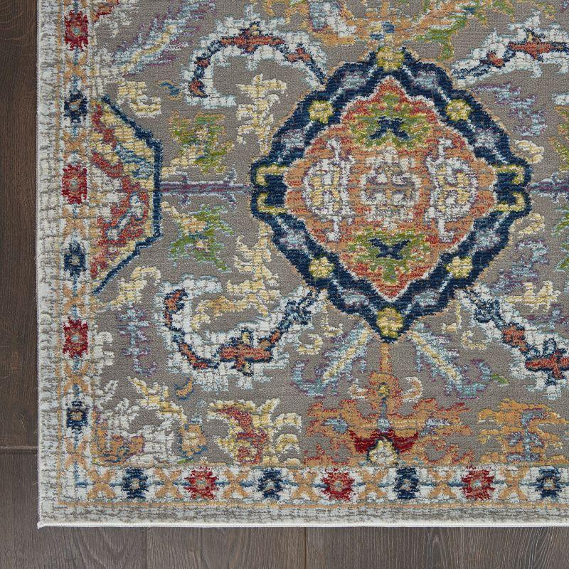 Nourison Global Vintage Traditional Bordered Indoor Area Rug Grey/Multicolor 4' x 6'