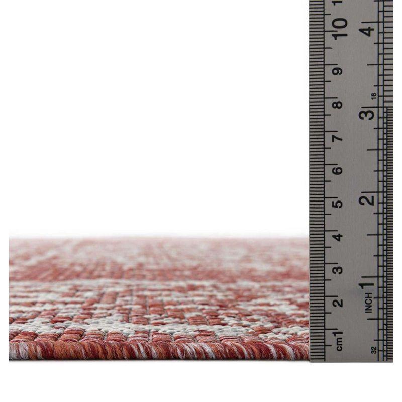 Timeworn Rust Red & Gray 5'3" x 8' Outdoor Area Rug