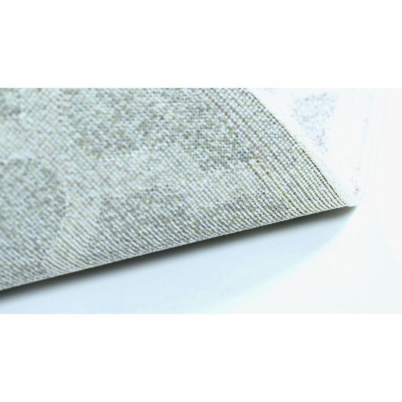 Reversible Geometric Light Grey & Beige Synthetic Area Rug - 3' x 5'