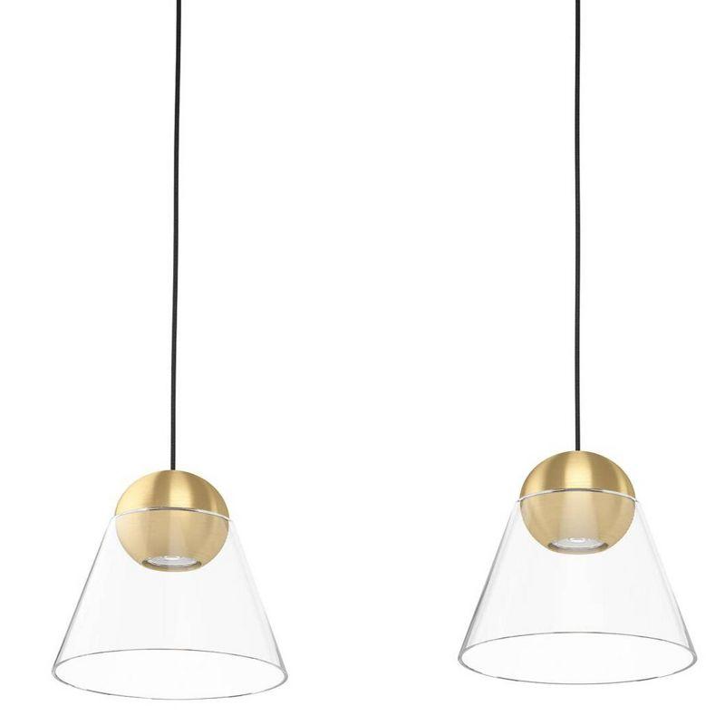 EGLO 3-Light Cerasella Mini Pendant Brushed Brass Finish with Clear Glass Shade: Adjustable, ETL Listed, Steel Body