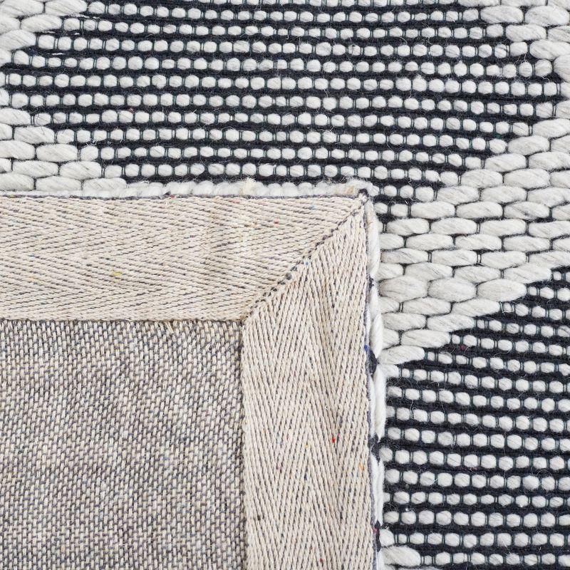 Gray and Ivory Geometric Wool Handwoven Area Rug