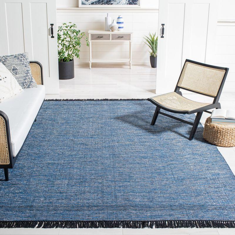 Handwoven Coastal Charm Blue Cotton 8' x 10' Area Rug