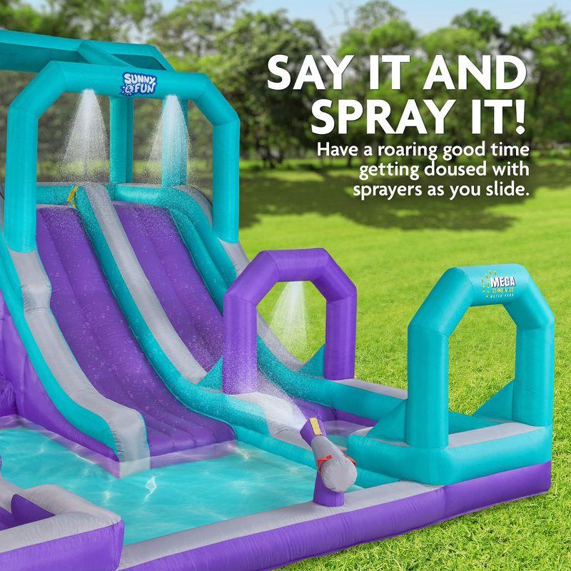 Sunny & Fun Mega Inflatable Kids Backyard Water Slide Park - Purple