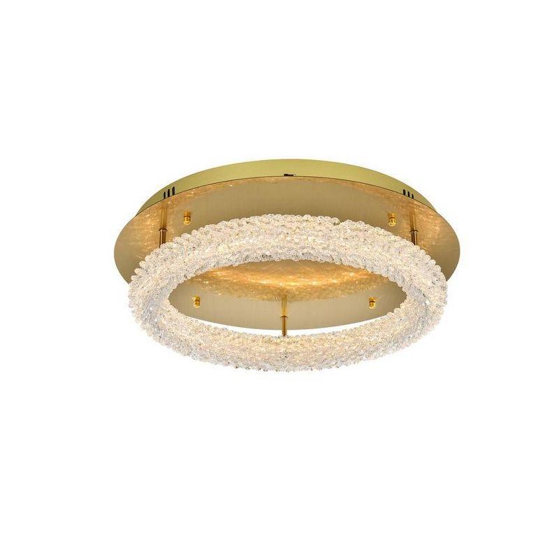 Bowen 22" Satin Gold Crystal LED Flush Mount Light