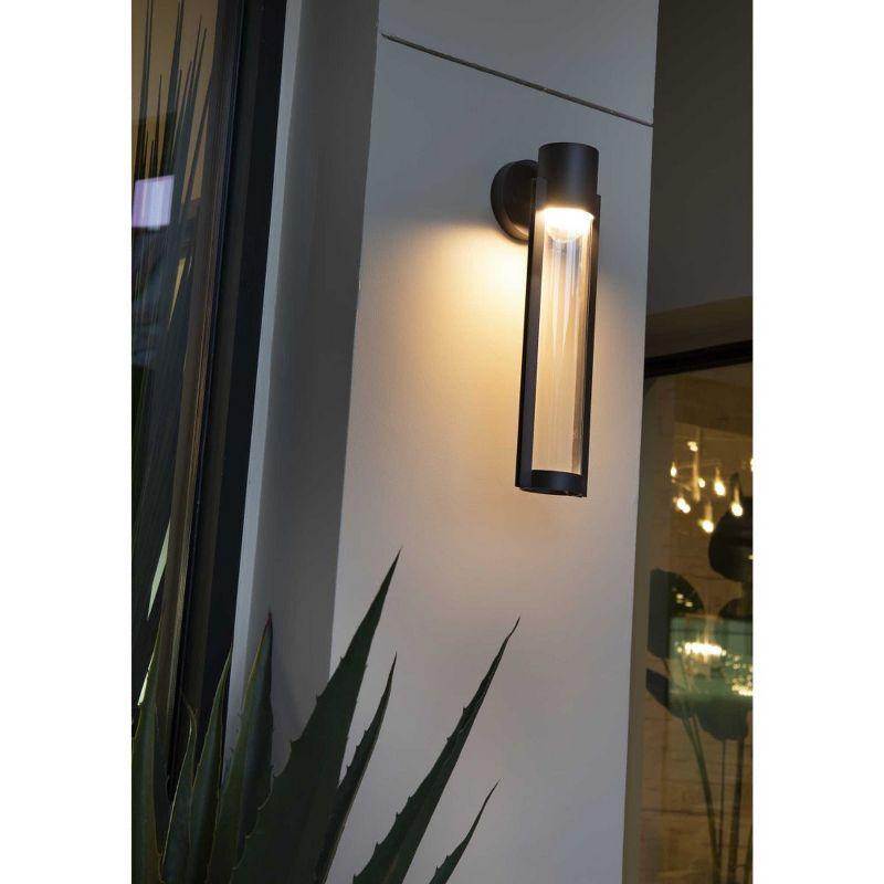 Satin White Architectural LED Outdoor Sconce with Clear Glass Diffuser