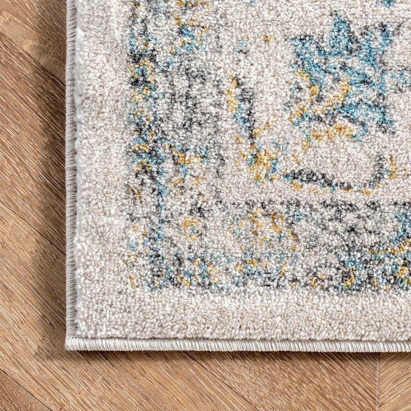 12'x15' Verona Vintage Persian Style Area Rug Blue - nuLOOM: Geometric Pattern, Low Pile, Indoor Rectangle Rug