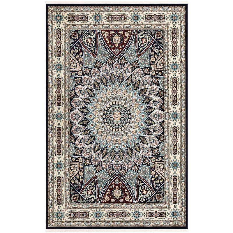 Unique Loom Narenj Collection Area Rug - Adams (5' 1" x 8' Rectangle Navy Blue/Beige)
