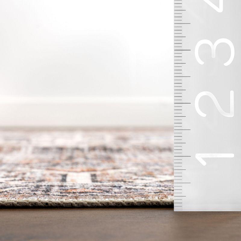 Nuloom 5x8 Machine Washable Rain Haven Vintage Medallion Indoor Area Rug, Rust Non-Slip Backing, Stain Resistant, BedroomLiving Room, Kitchen