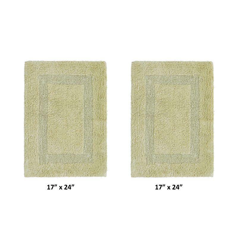 Better Trends Lux 100% Cotton Tufted Solid Reversible Bath Rug Set 2 PC (17" x 24" | 17" x 24") - Sage