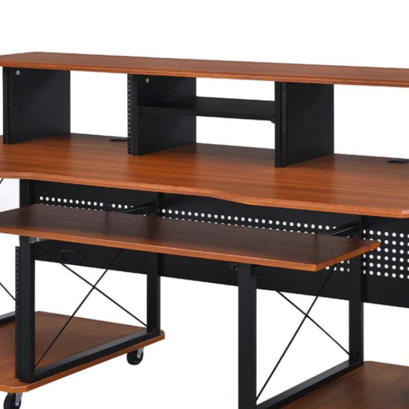 Megara Cherry & Black 72" Music Desk with Keyboard Tray