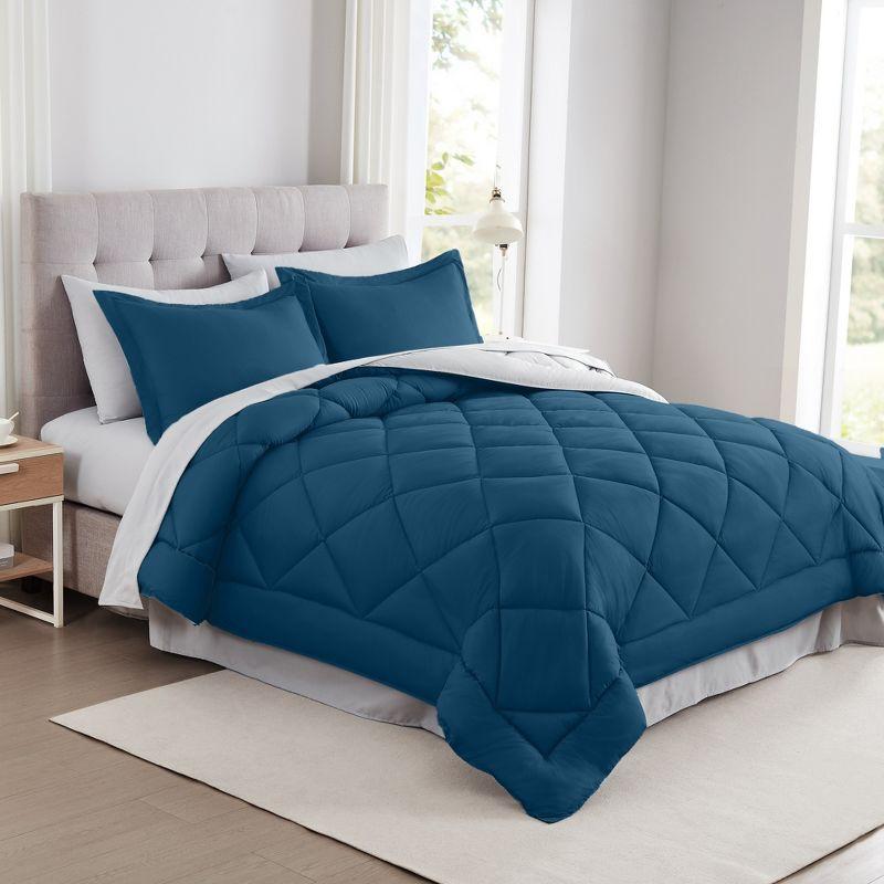 Modern Threads 7-Piece Reversible Comforter Set - Includes Comforter, Sheets, Pillowcases, and Shams