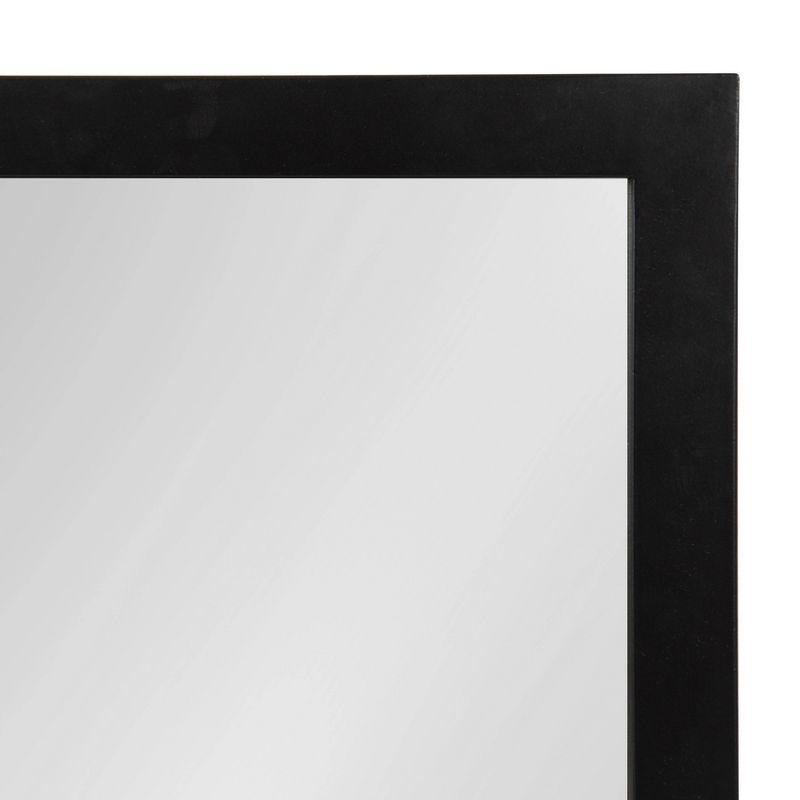 40" x 18" Jackson Metal Frame Mirror with Shelf Black - Kate & Laurel All Things Decor: Modern Rectangle, No Assembly Required