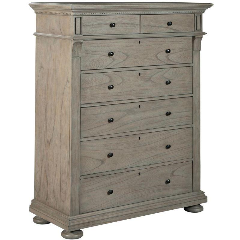 Driftwood Brown 6-Drawer Traditional Chest with Soft Close