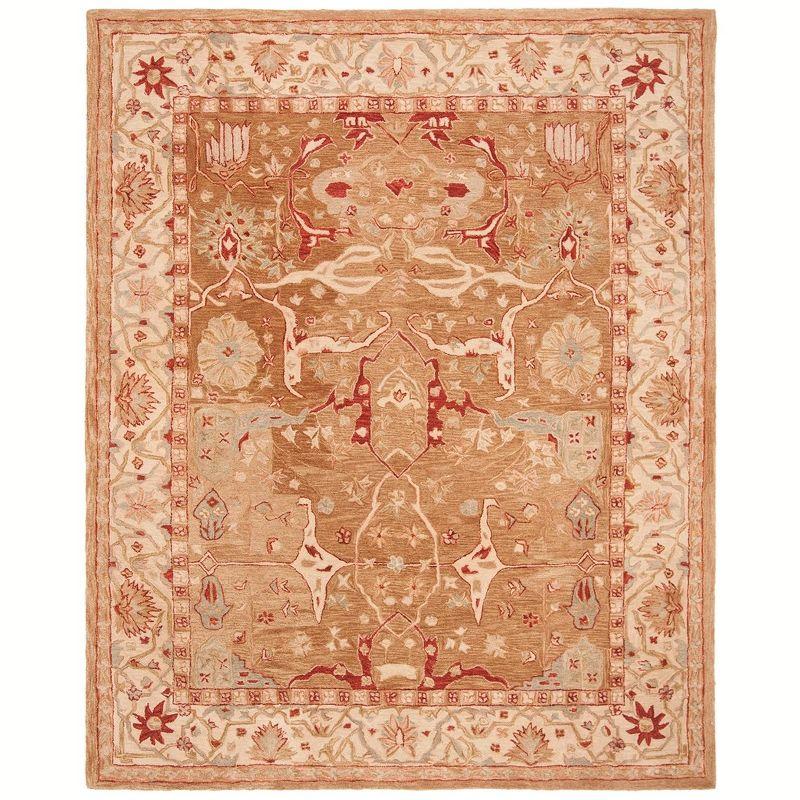 Elegant Anatolia Hand-Tufted Wool Rug in Red/Ivory, 9' x 12'