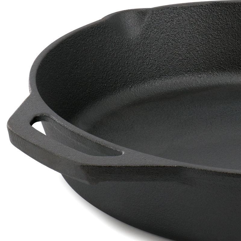 MegaChef 12 Inch Pre-Seasoned Cast Iron Skillet with Tempered Glass Lid