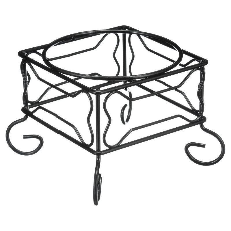 YML 7-Inch Wrought Iron Stand with Single Stainless Steel Bowl - Size: Medium (6.75 inches H x 8.25 inches W x 8.25 inches D)