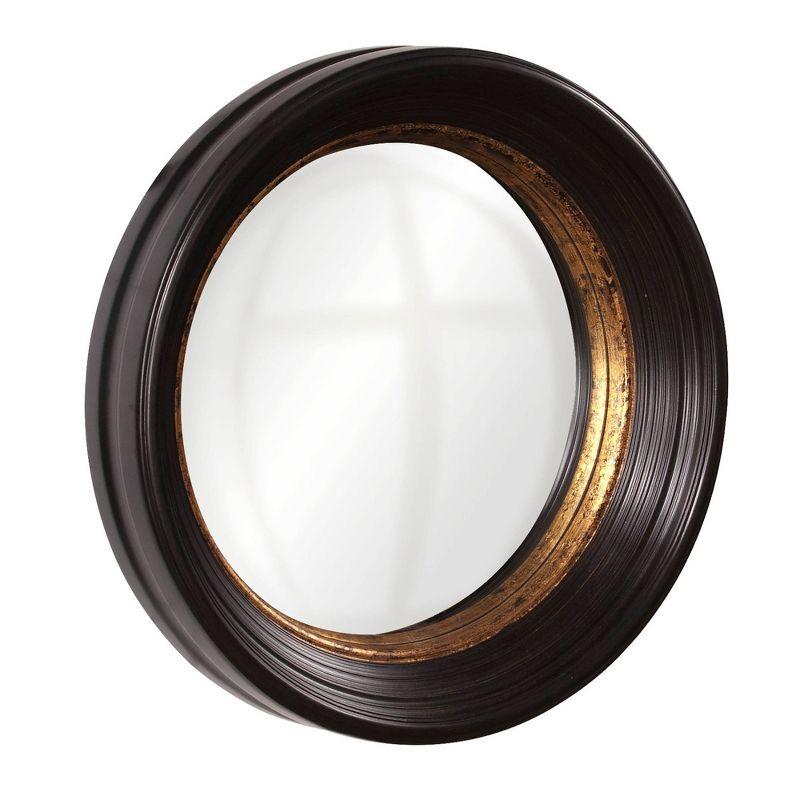 Howard Elliott 25" Rex Convex Accent Wall Mirror Brown: Modern Grooved Edge, Polyurethane Frame, Wall Mount