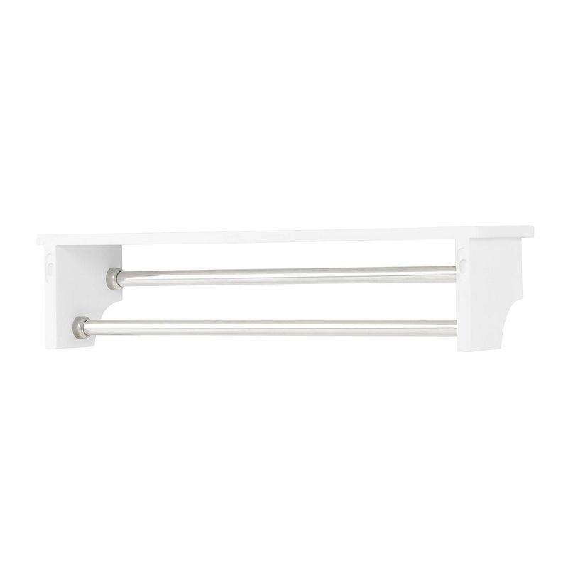 Dover Bathroom Shelf with Two Towel Rods White - Alaterre Furniture