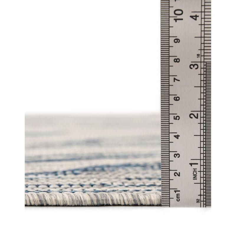 Unique Loom 4' 1 x 6' 1 Rectangle Indoor/Outdoor Botanical Light Gray Area Rug