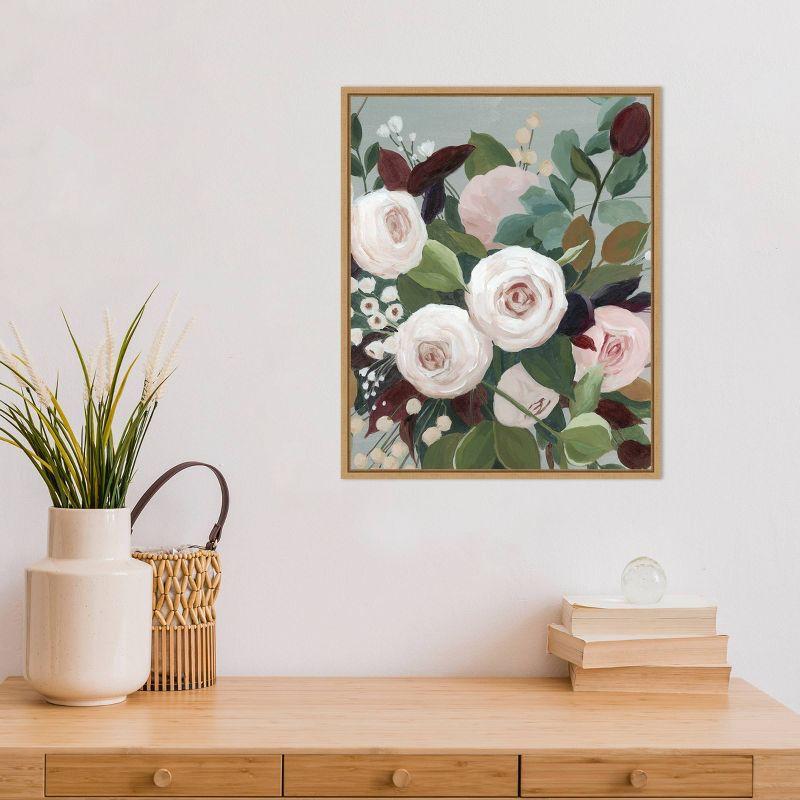 16" x 20" Bohemian Blooms II by Grace Popp Framed Canvas Wall Art - Amanti Art: Modern Botanical Lithograph, Vertical Display