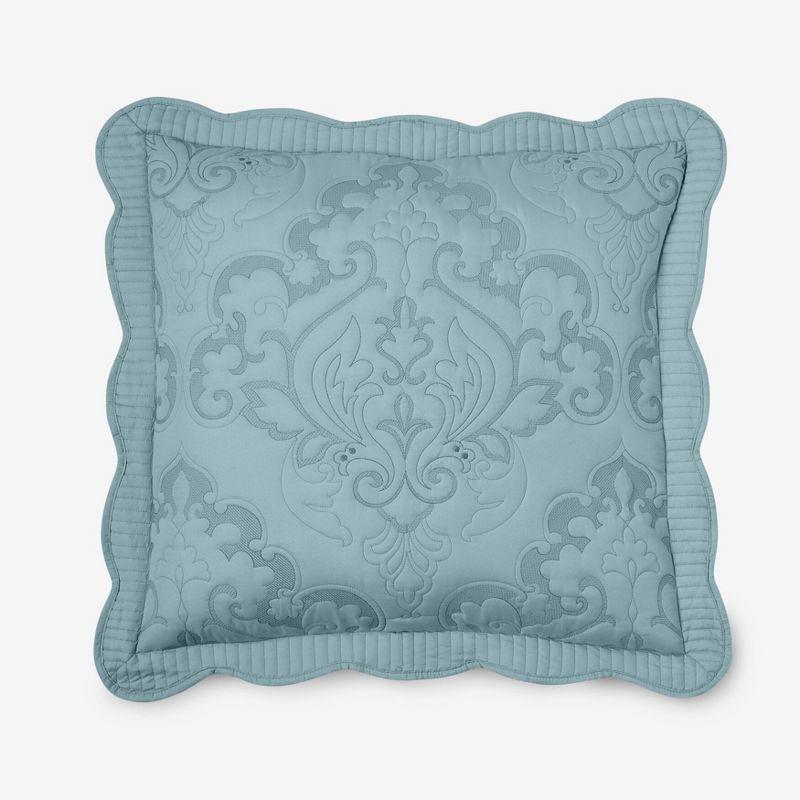 Seaglass Quilted Paisley Euro Sham with Scalloped Border