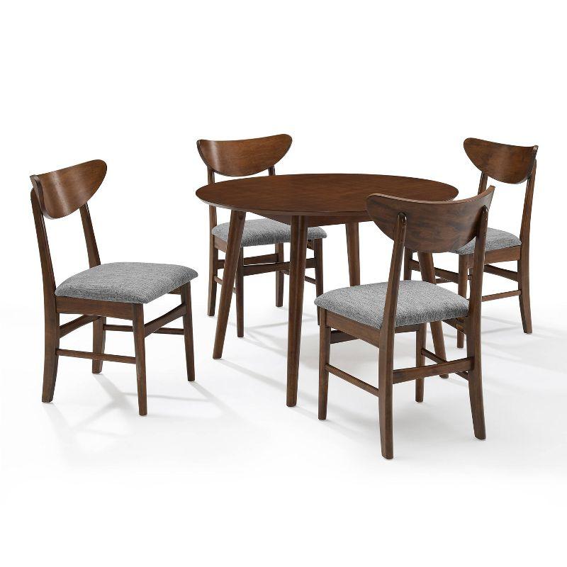 Mahogany Mid-Century Modern 5-Piece Round Dining Set